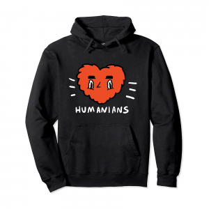 Big Red Humanians Love Heart The Humanians Pullover Hoodie Unisex Black