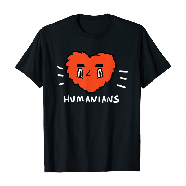 Big Red Humanians Love Heart The Humanians T Shirt Men Black