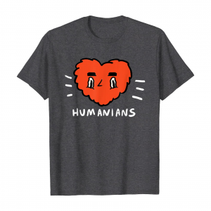 Big Red Humanians Love Heart The Humanians T Shirt Men Dark Heather