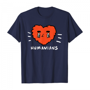 Big Red Humanians Love Heart The Humanians T Shirt Men Navy