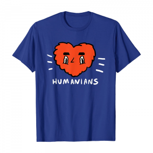 Big Red Humanians Love Heart The Humanians T Shirt Men Royal Blue