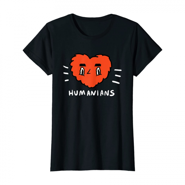 Big Red Humanians Love Heart The Humanians T Shirt Women Black