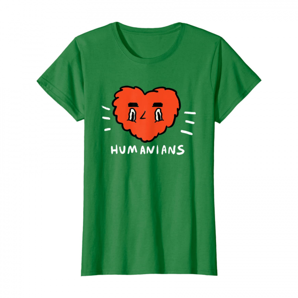 Big Red Humanians Love Heart The Humanians T Shirt Women Kelly Green