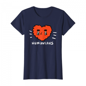 Big Red Humanians Love Heart The Humanians T Shirt Women Navy