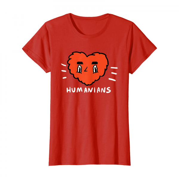 Big Red Humanians Love Heart The Humanians T Shirt Women Red
