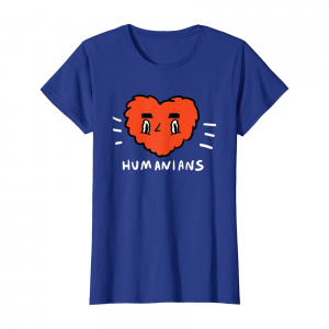 Big Red Humanians Love Heart The Humanians T Shirt Women Royal Blue
