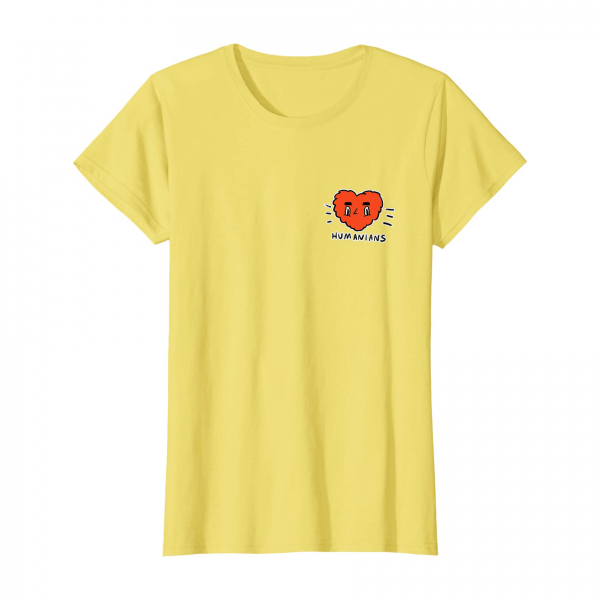Humanians Red Heart T Shirt Women Lemon