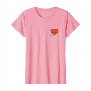 Humanians Red Heart T Shirt Women Pink