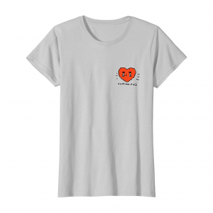 Humanians Red Heart T Shirt Women Silver